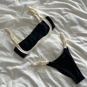 Strawberry Milk Mob Black and Cream Bikini